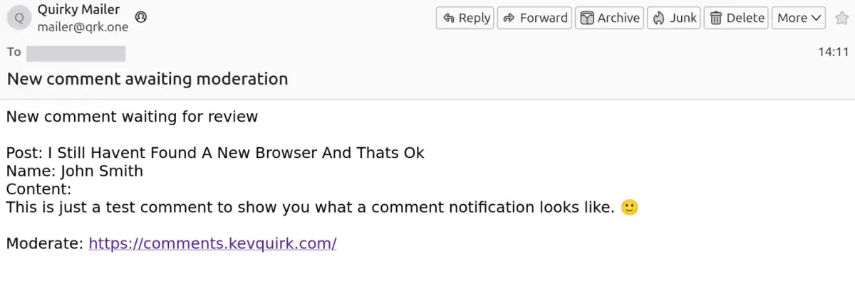 comment notification