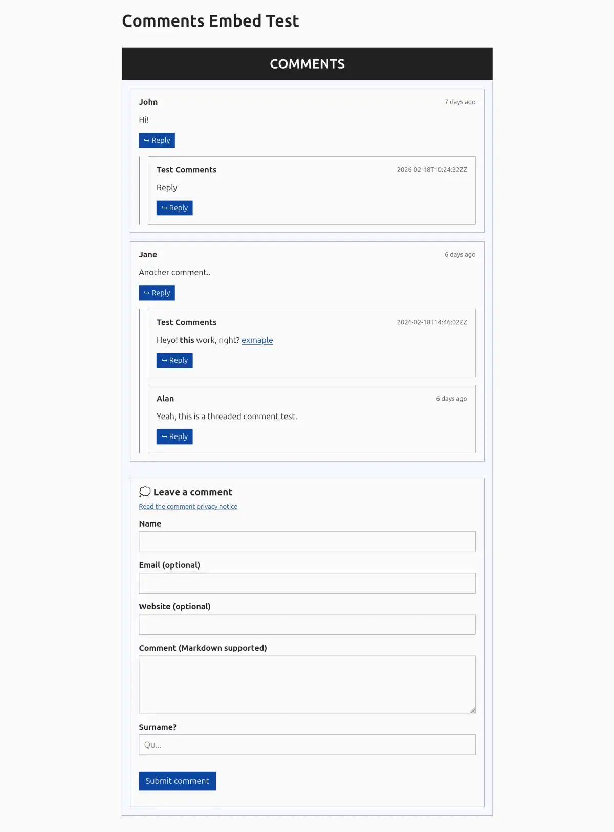 comments example light